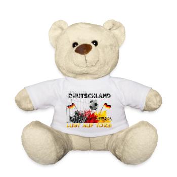 Deutschland Fußball – Lust auf Tore! Fan-Design - Teddy - Weiß - Vorne