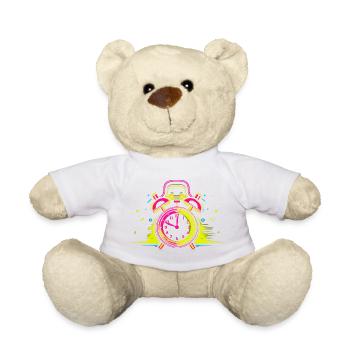 Alarm Clock Synthwave - Teddy Bear - white - Front