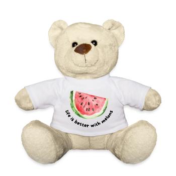 La vie est meilleure avec des melons Watermelon Watercolor - Nounours - blanc - Devant
