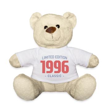 30 Jahre altes Lustiges Humor-T-Shirt von 1996 - Teddy - Weiß - Vorne