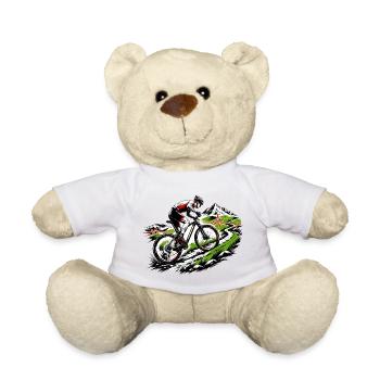 Pulsation en descente VTT Battement de cœur Cycler Adrénaline Vitesse - Nounours - blanc - Devant