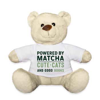 Matcha Cat Books T-Shirt Gift Bookworms - Teddy Bear - white - Front