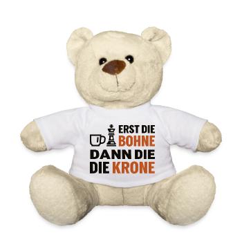 Schach Turnierspieler Kaffee Shirt | Geschenkidee - Teddy - Weiß - Vorne