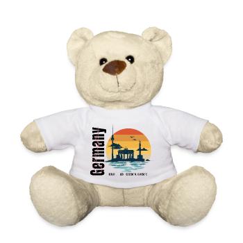 Berliner Abendsonnen-Skyline - Teddy - Weiß - Vorne