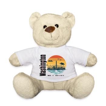 America Washington Sunset Design - Nounours - blanc - Devant