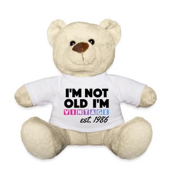 Cadeau d’anniversaire vintage 1986 40 ans rétro - Nounours - blanc - Devant