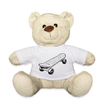 Skateboard Graphics - Teddy Bear - white - Front