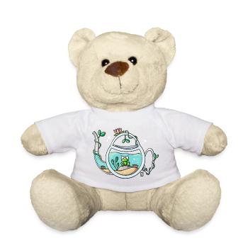Teekanne-Gartenfrosch - Teddy - Weiß - Vorne