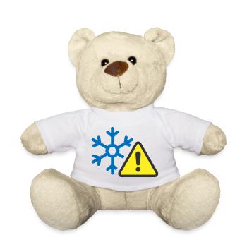 Avertissement de froid Icône solide Symbole de givre - Nounours - blanc - Devant