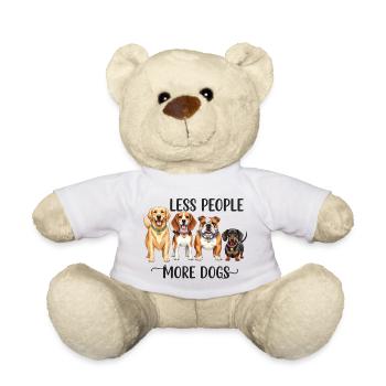 Drôle Moins de gens Plus de chiens Merch - Nounours - blanc - Devant
