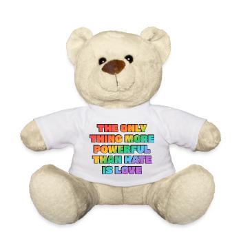 Love Over Hate Rainbow Power - Teddy Bear - white - Front