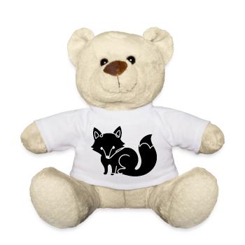 Fuchs Silhouette – Waldtier Minimal Motiv - Teddy - Weiß - Vorne