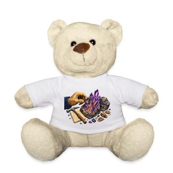 Geologie und violette Geoden - Teddy - Weiß - Vorne