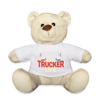 Rockin The Trucker Life Truck Driver Everyday Life - Teddy Bear - white - Front