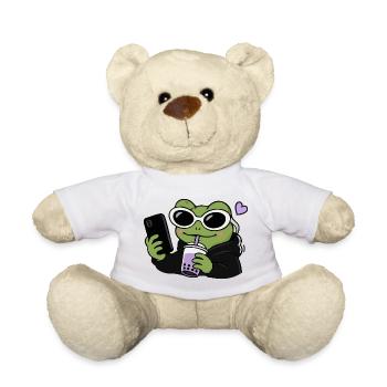 Selfie Boba de la Grenouille de la génération Z Kawaii Esthétique Grenouille drôle - Nounours - blanc - Devant
