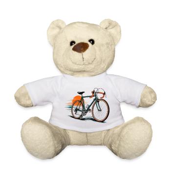 Bicycle icon with sunny background - Teddy Bear - white - Front