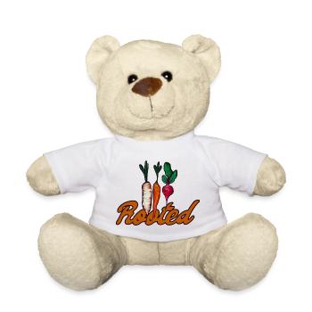 Rooted Carrot Art - Teddy Bear - white - Front