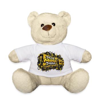 Techno-U-Bahn im Graffiti-Stil - Teddy - Weiß - Vorne