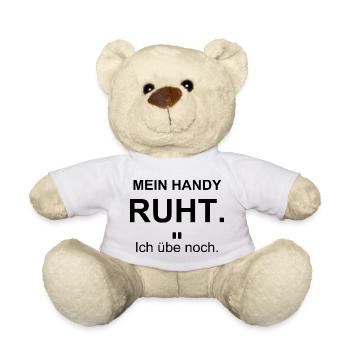 Mein Handy ruht – Ich übe noch – schwarz - Teddy - Weiß - Vorne