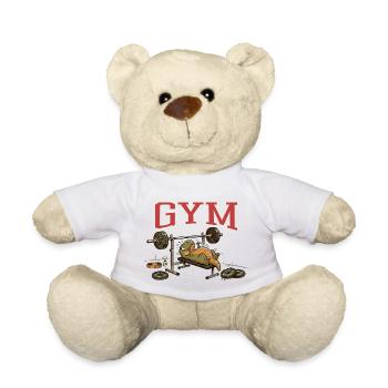 T-Rex Bankdrücken Gym Dinosaurier Humor - Teddy - Weiß - Vorne