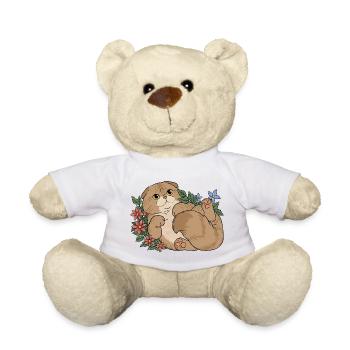 Florales Scottish Fold-Kätzchen - Teddy - Weiß - Vorne