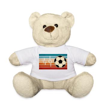Fußball Herzschlag Herzschlag Herzschlag - Teddy - Weiß - Vorne