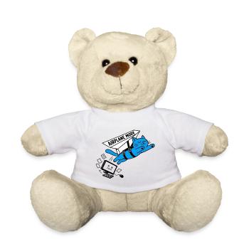 Burnout-Computer-Katzen-Flugzeugmodus - Teddy - Weiß - Vorne