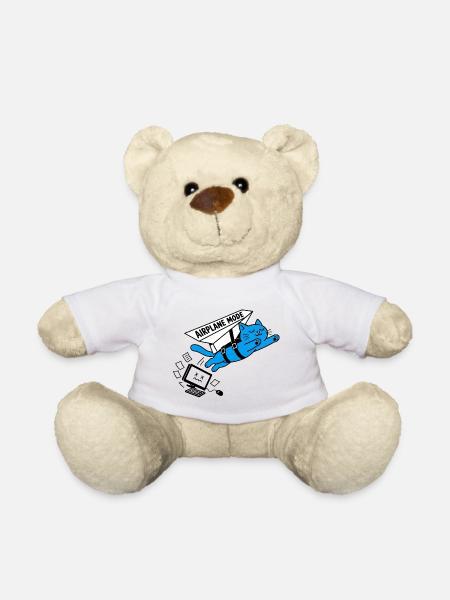 Burnout-Computer-Katzen-Flugzeugmodus - Teddy - Weiß