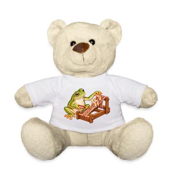 Frosch webt mit Brettchen - Teddy - Weiß - Vorne