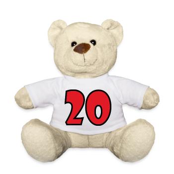 20. 20. JAHRESTAG. 20-JÄHRIGES JUBILÄUM. 20 JAHRE. - Teddy - Weiß - Vorne