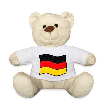Handgezeichnete Deutschlandflagge - Teddy - Weiß - Vorne