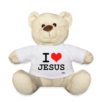 i love Jesus - couleurs personnalisables - Nounours - blanc - Devant