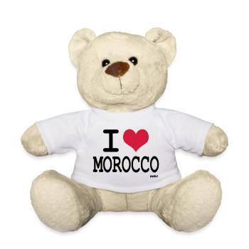 J'aime le maroc - couleurs personnalisables - Nounours - blanc - Devant