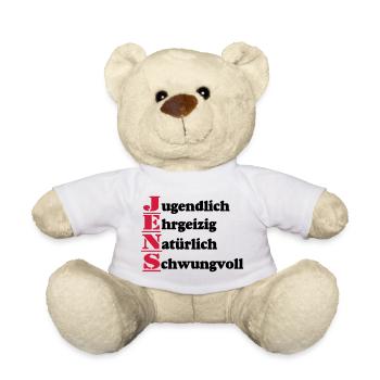 Jens , Vorname,Namensschild,Name,Fun Shirt (25) - Teddy - Weiß - Vorne