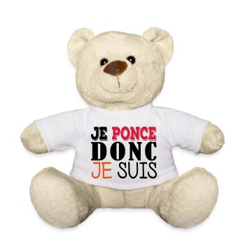 Je ponce donc je suis - Nounours - blanc - Devant