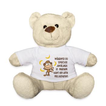 Affe mit Bananen - Teddy - Weiß - Vorne