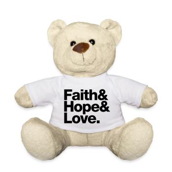 faith love hope - glaube hoffnung liebe - Teddy Bear - white - Front
