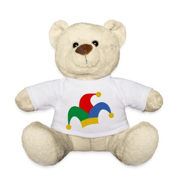 clown harlekin hofnarr kasper komiker narr witzbol - Teddy - Weiß - Vorne