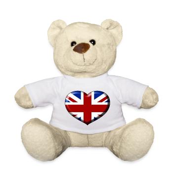 union jack heart - Teddy Bear - white - Front