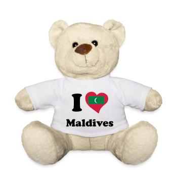 I love Maldives - J'aime Maldives - Nounours - blanc - Devant