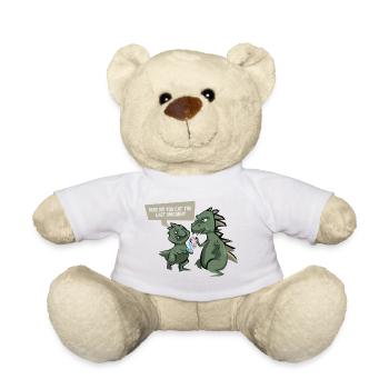 Funny dinosaur shirt - last unicorn - - Teddy Bear - white - Front