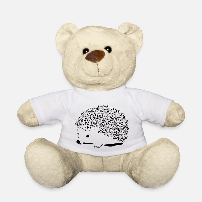 Black hedgehog - Teddy Bear - white