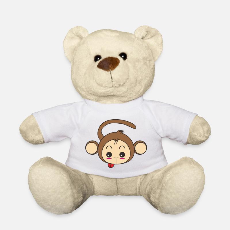 Affe zeigt Zunge - Teddy - Weiß