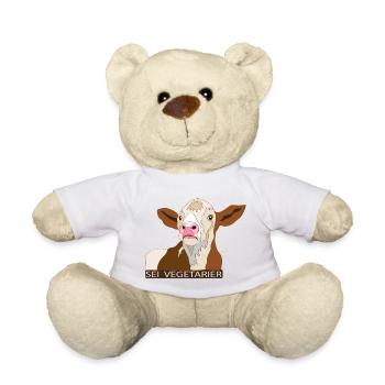 Veau: être végétarien - Nounours - blanc - Devant