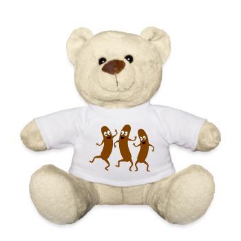 Humorous dancing sausages - Teddy Bear - white - Front