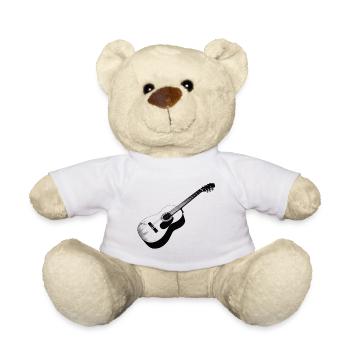 Acoustic guitar in vintage design - Teddy Bear - white - Front