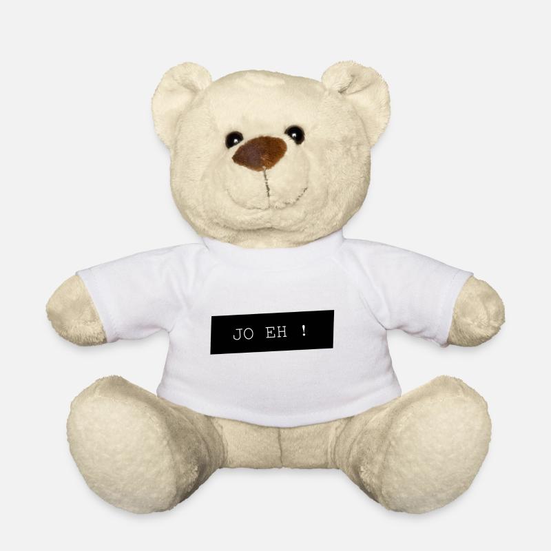 JO EH Typo auf Schwarz - Teddy - Weiß