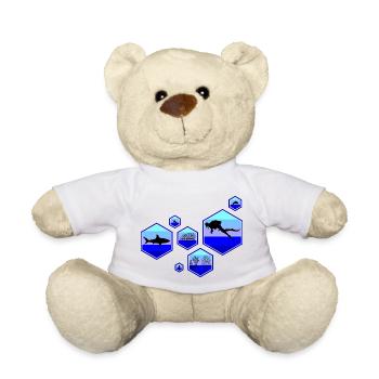 Taucher Korallen Hai Delphin Seepferdchen Fische - Teddy - Weiß - Vorne