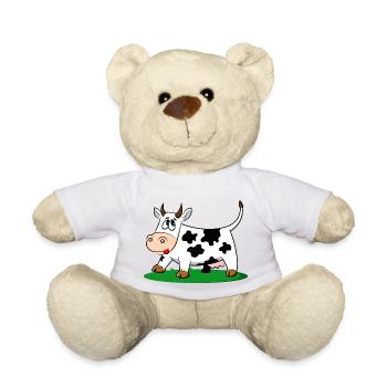 Kuh Tier Lustig Geschenk Geschenkidee - Teddy - Weiß - Vorne