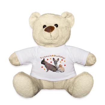 Français Fleurs de bouledogues - Nounours - blanc - Devant